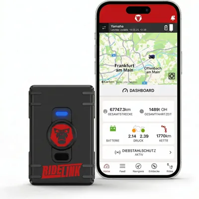 Productafbeelding van GPS-tracker voor motorfiets, RideLink Wingman Easy | Draadloos met 150 dagen batterijduur