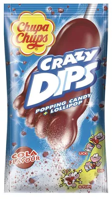 Obrázek produktu pro Chupa Chups Crazy Dips Cola Lolly prickelnde Knisterbrause 14g
