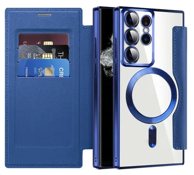 Produktbild von Techsuit - SmartMag Book Hülle für Samsung Galaxy S22 Ultra 5G - blau
