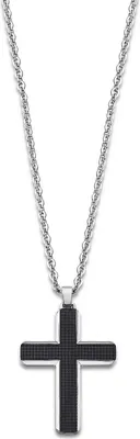 Image de Collier Croix Lotus Style Ls1986-1/1 Acier Inoxydable Homme