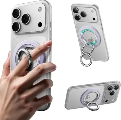 Image de ESR Halolock 360 MagSafe Phone Ring Stand support magnétique pour doigt, Violet