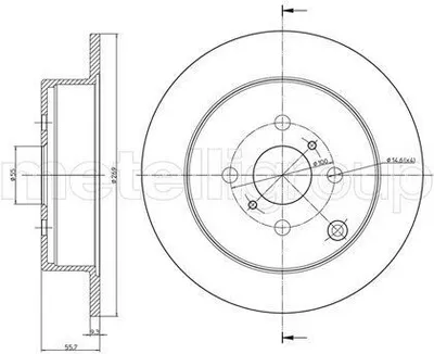 Produktbild von 2x METELLI Bremsscheibe 23-0636 für TOYOTA Yaris Schrägheck (_P1_) 56 0mm
