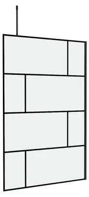 Immagine prodotto di Schermo doccia MARWELL dal design moderno 120 x 195 cm incl. supporto a soffitto - Doccia in vetro con profilo a parete nero opaco - Vetro di sicurezza temperato per la massima sicurezza - Installazione su piatto doccia o piastrelle