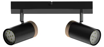 Zdjęcie produktu dla Lampa sufitowa regulowane reflektorki Lagos czarna 2xGU10x15W metal wym:13,5x31x10,5cm IP20 Candellux