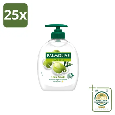 Productafbeelding van 25 x Palmolive handzeep Melk & Olijf - 300 ml - Voorraadverpakking - 25 stuks