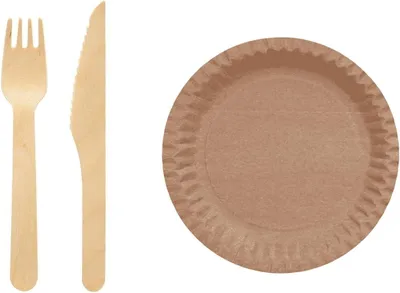 Produktbild von Holz Einwegbesteck Set, biologisch abbaubar, 300-teilig, für Feiern