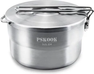 Produktbild von Edelstahl Outdoor Kochtopf Camping Kochgeschirr Set für Wandern