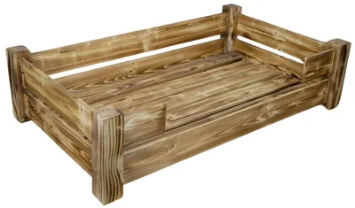 Produktbild von Hundebett Winston XXL in geflammt mit Füßen optional mit Kissen 100x60x25cm Ohne