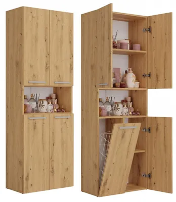 Produktbild von Topeshop NEL 1K DK ART KPL, Eiche, Frei stehend, 5 Regale, 4 Tür(en), Partikelbord, Matt