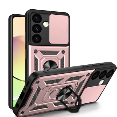 Produktbild von Outdoor Panzer Hülle für Samsung Galaxy S24+ mit Kameraschutz Ringhalter Bumper Rosegold