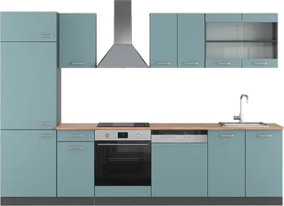 Produktbild von Küchenzeile Vicco R-Line Blau-Grau/Anthrazit 300 cm , AP Eiche, Model 43253