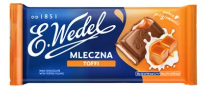 Zdjęcie produktu dla Wedel Czekolada mleczna Nadzienie Toffi 100 g
