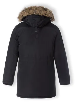 Produktbild von Minoti Parka Herren mit Kapuze und Kunstfellbesatz, wattiert, gesteppt – Herren Winterparka Schwarz Gr. M
