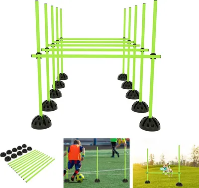 Produktbild von UISEBRT Agility Jumping Poles Set Training Poles Coordination Hurdles Jumping Power Dribbling Agility 15 X Yellow Hurdle Bar