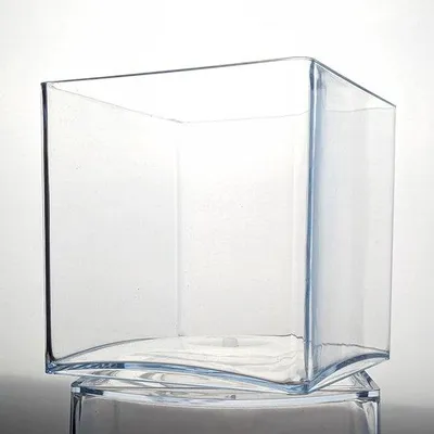Immagine prodotto di Vaso decorativo in vetro - Esposizione floreale trasparente - Cubo di vetro - Vetro trasparente - Esposizione floreale - Alternativa al vetro di sicurezza - Cubo trasparente - Vaso in vetro da 15 cm