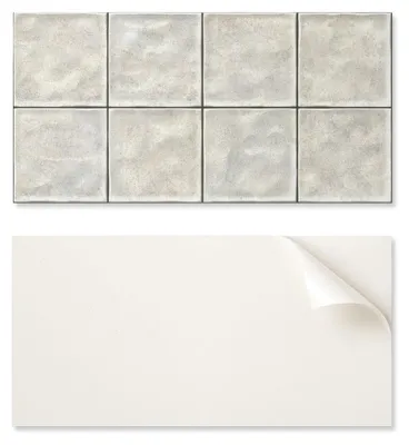 Image de Panneau adhésif en vinyle avec impression, pour salle de bain, dimensions 100 x 50 cm, imitation carrelage en céramique