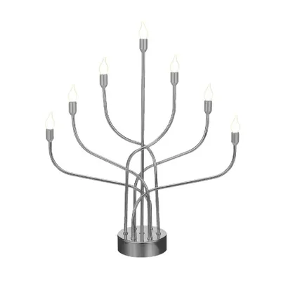 Produktbild von LED-Metalleuchter "Anywhere" Silber / Chrom Timerfunktion Batteriebetrieb 1079