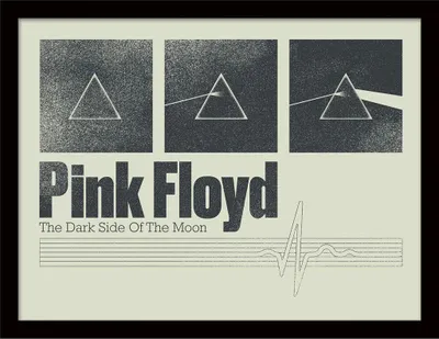 Image de Pink Floyd - Poster encadré "Dark Side 50th", Prism PM7528 (30 cm x 40 cm) (Noir/Blanc)