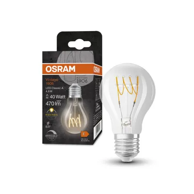 Image de Osram LED Spiral Filament A60 Birne 4,8W = 40W E27 klar 470lm Warmweiß 2700K DIMMBAR
