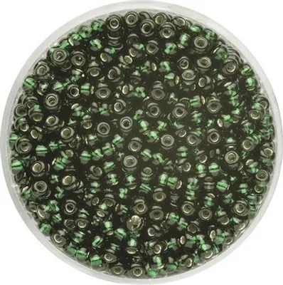 Produktbild von Rocailles Silbereinzug dunkelgrün 2,6 mm 17 g