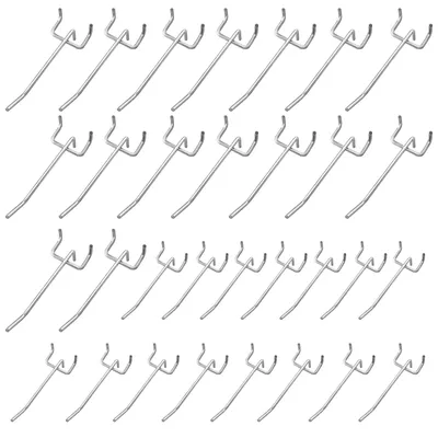 Image de 30 crochets pour panneau perforé de 5 cm/10 cm, porte-outils pour panneau perforé, parfaits pour les étagères de garage ou d'atelier – adaptés aux murs en tôle perforée