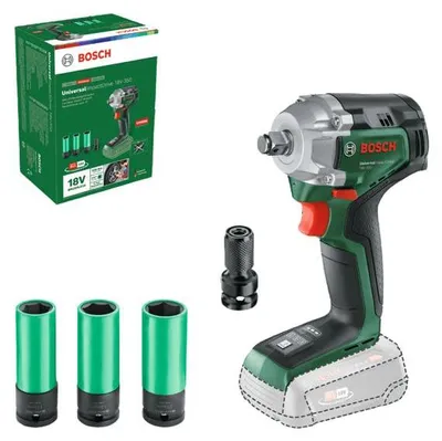 Produktbild von Akku-Schlagschrauber, Bosch UniversalImpactDrive 18V-350, 18V, 350 Nm, Bürstenloser Motor, 1/2" Vierkantaufnahme, Inkl. 4-teiligem Nuss-Set