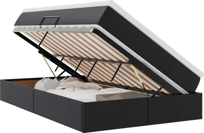 Immagine prodotto di vidaXL Letto contenitore con materasso nero 120 x 190 cm in Pelle finta