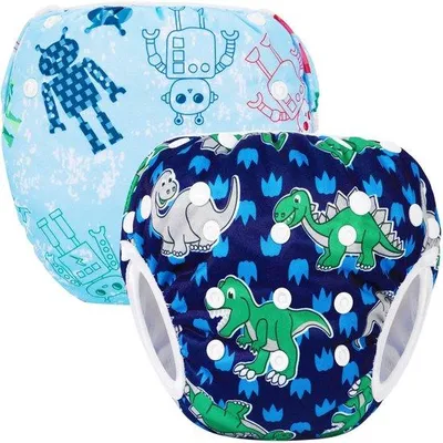 Produktbild von Baby Schwimmhose - Wiederverwendbare Schwimmhose für Babys (0-3 Jahre) - Waschbare Schwimmkleidung für Babys bis 3-10 kg (Pack von 2)