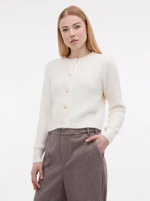 Produktbild von Orsay Damen-Strickjacke in Creme mit Applikationen M