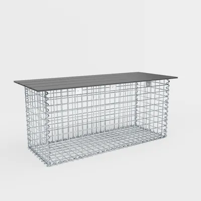 Produktbild von Gartenbank Spiralgabione 105 x 50 x 50 cm - MW 5 x 5 cm, mit Recyclingauflage in anthrazit