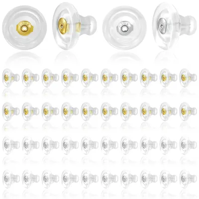 40 Ohrstecker-Verschlüsse, Ohrring-Stopper, Gold & Weißgold