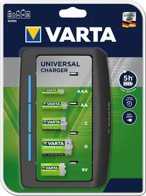 Image de Le chargeur VARTA charge 2 ou 4 x AA, AAA, C, D ou 1 x 9 volts
