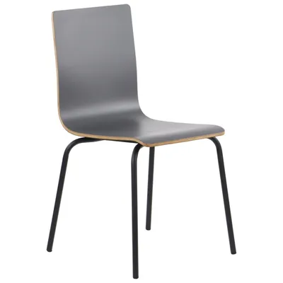Image de Chaise de conférence fixe WERDI B, dossier et assise en contreplaqué laminé, structure en métal thermolaqué, gris/noir