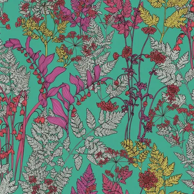 Produktbild von Profhome 377516-GU Blumen Tapete Floral matt grün lila grau 5,33 m2