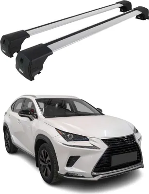 Imagen del producto de Soportes básicos para portaequipajes, compatibles con Lexus NX I (2015-2021), capacidad de 75 kg, aluminio plateado, 2 piezas