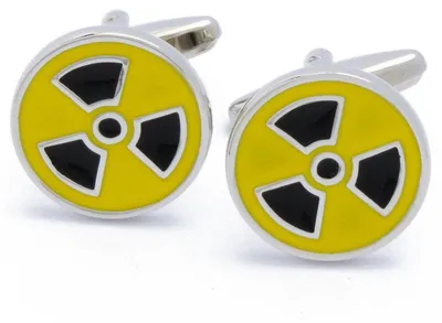 Productafbeelding van Manchetknopen met Radioactief Nukleair Logo - Geel