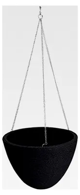 Produktbild von Blumenampel aus Kunststoff Ø 33 cm anthrazit - Hängeampel Pflanzschale