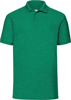 Produktbild von Fruit of the Loom Herren Poloshirt kurzarm Polo Shirt Polohemd Shirt, Größe:M, Farbe:Heather Green