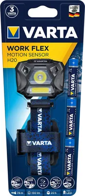 Produktbild von VARTA Kopflampe "Work Flex Motion Sensor H20" inkl. 3x AAA