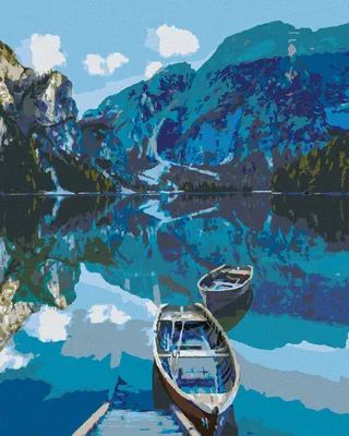 Produktbild von Zuty - Malen nach Zahlen - ZWEI HOLZBOOTE AUF DEM SEE, 40x50 cm, mit Keilrahmen (bereits gespannt)