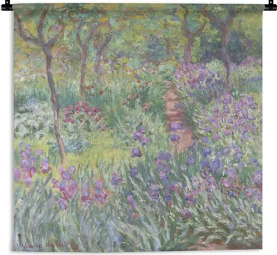 Produktbild von MuchoWow® Wandteppich Wandbehang Der Garten des Künstlers in Giverny - Gemälde von Claude Monet 150x150 cm Tapisserie Dekoration Wandtuch - Wohnaccessoires - Modernes