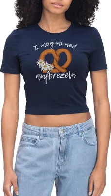 Produktbild von Spreadshirt I Mog Mi Ned Aufbrezeln Wiesn Spruch Crop Top, M, Light Navy