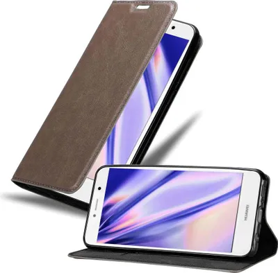 Produktbild von Cadorabo Hülle für Huawei Enjoy 7 PLUS Schutz Hülle in Braun Handyhülle Etui Case Cover Magnetverschluss