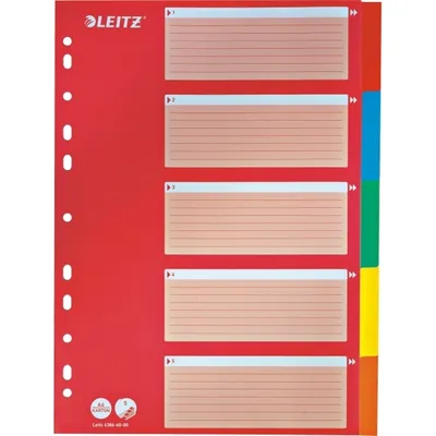 Produktbild von LEITZ Karton Register blanko A4 5-teilig mehrfarbig