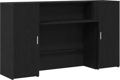 Zdjęcie produktu dla Biurko Recepcyjne Czarny Dąb 180X50X103,5 Cm Drewno Klejone Lumarko!