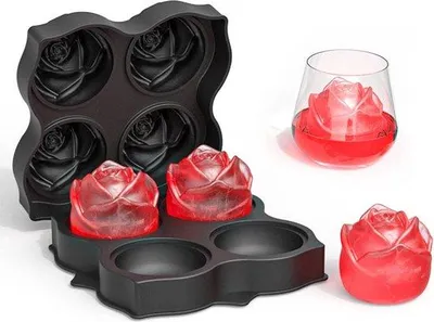 Produktbild von Famanu Eiswürfelform Rosen-Design - Silikon, langlebig, einfach zu reinigen