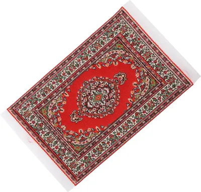 Image de tapis tissé 1:12 maison de poupées Tapis miniature maison de poupées Décoration enfant Cadeau Accessoires#1