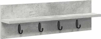 Produktbild von Wandmontierter Kleiderständer Betongrau 60 x 10.5 x 18 cm