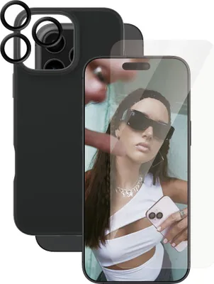 Obrázok produktu pre PanzerGlass CARE™ by ® 3-in-1 Bundle iPhone 16 Pro Max, Apple, Apple - iPhone 16 Pro Max, Suché aplikovanie, Odolné proti poškriabaniu, Odolný proti nárazom, Priehľadná, 1 kusov