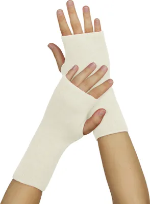 Produktbild von wobera Angora Pulswärmer oder Stulpen mit Daumenloch (Gr. 3, Farbe: naturweiß)